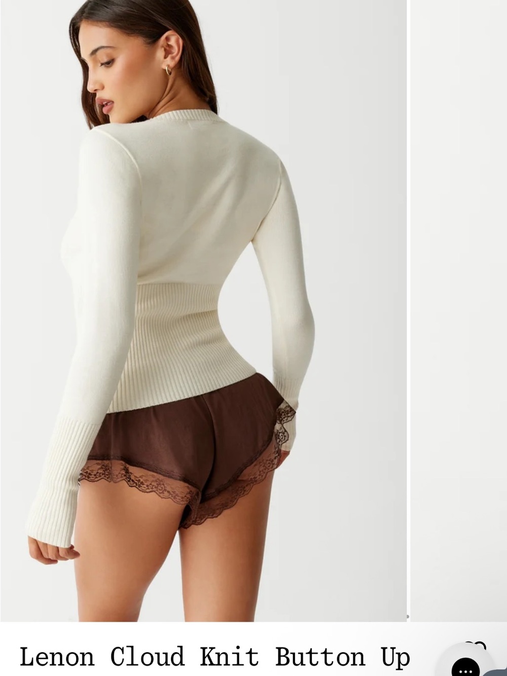 Frankie’s bikinis Cloud Knit Button-Up Cardigan - Cream - Picture 2 of 8